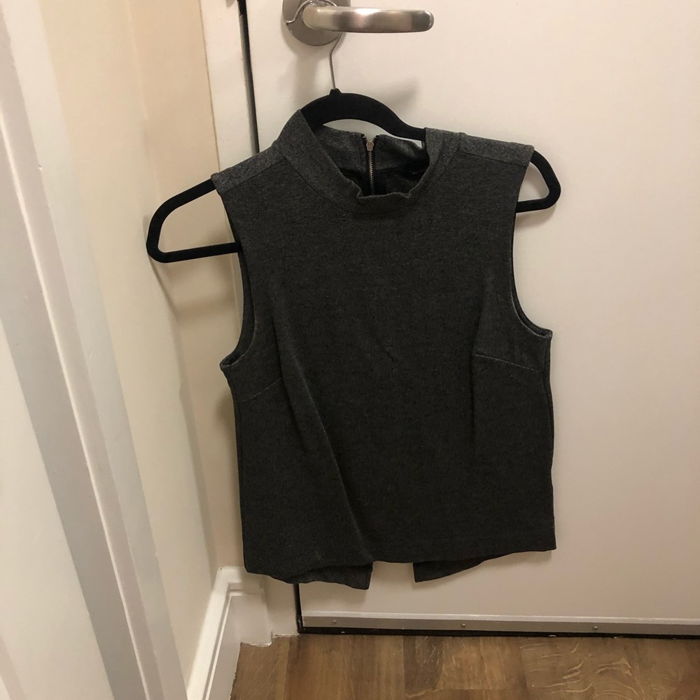 Grey turtleneck tank top